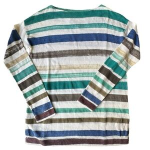 Loro Piana Striped Flax & Silk Top New Size 6